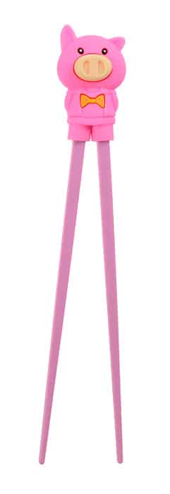 Kinder Eetstokjes met Varken Figuur - Kunststof Roze - 22cm | Tokyo Design Studio