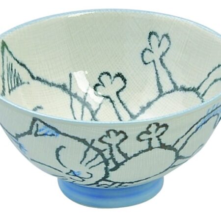 Kinderkom Blauwe Kawaii Cat - Keramiek - 250ml - 11.5 x 5cm | Tokyo Design Studio