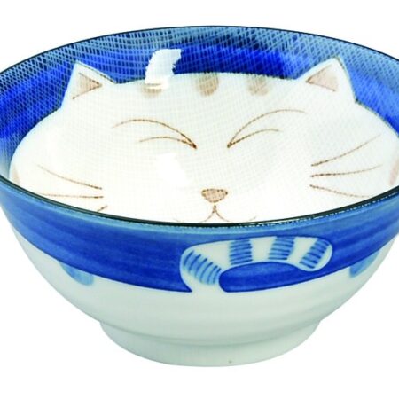 Kinderservies Kom - Kawaii Cat Blauw - 500ml 15x7cm | Tokyo Design Studio