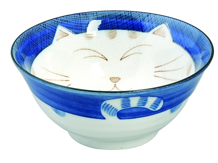 Kinderservies Kom - Kawaii Cat Blauw - 500ml 15x7cm | Tokyo Design Studio