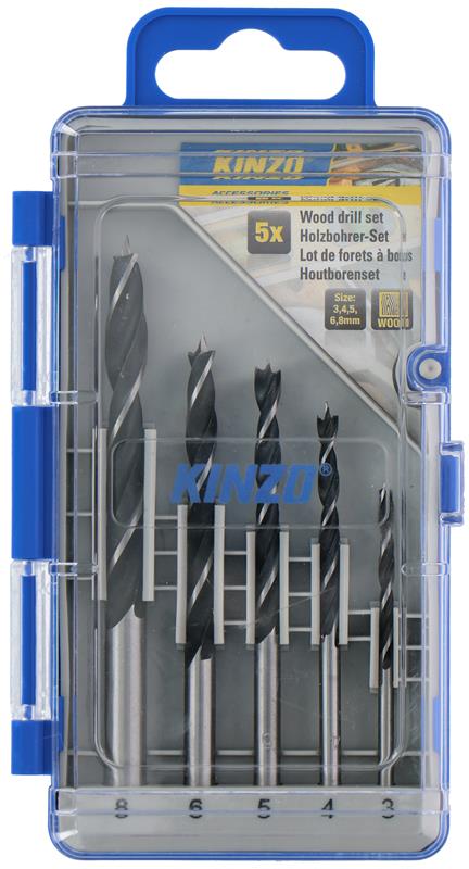 Kinzo Houtborenset 5-delig (3-8mm) | Kinzo