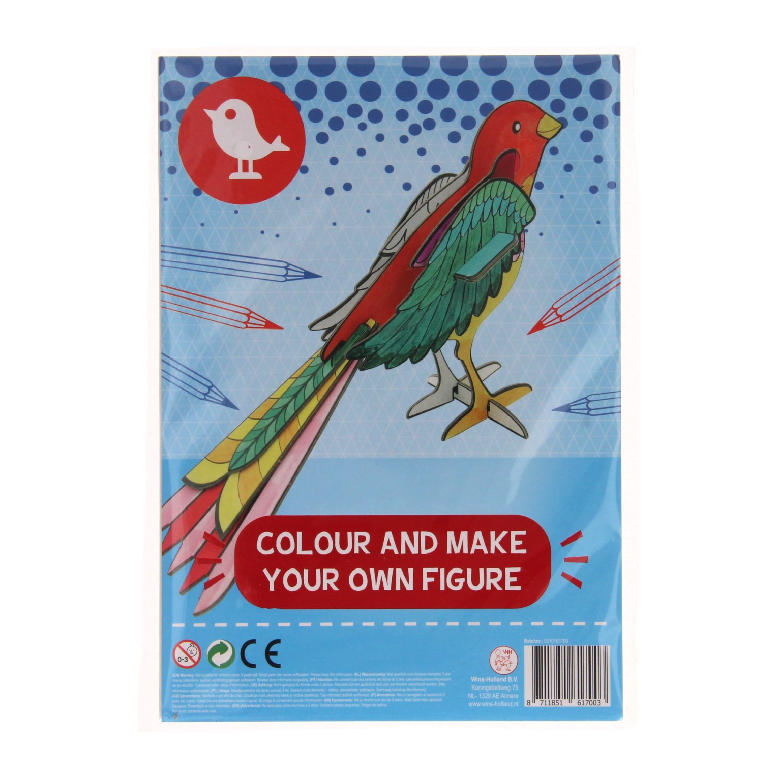Kleur en maak je eigen vogelfiguur | Merkloos