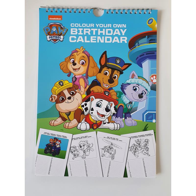 Kleur je eigen Paw Patrol kalender | Merkloos
