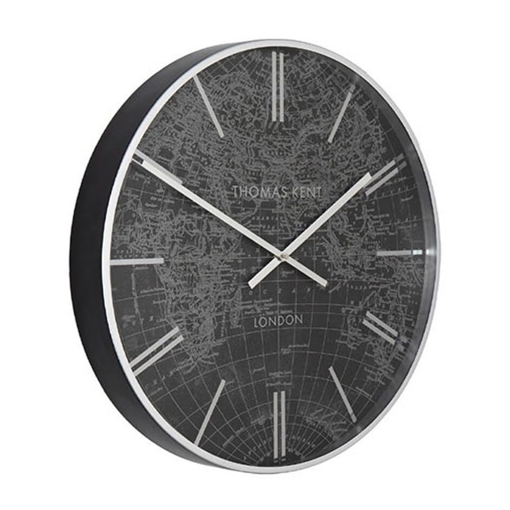 Klok World traveller zwart/zilver S |