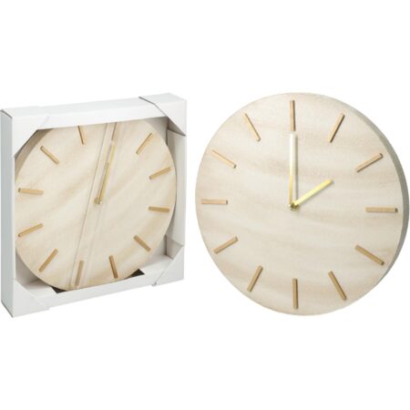 Klok mdf marmer look Ø30cm beige/goud | Home & Styling