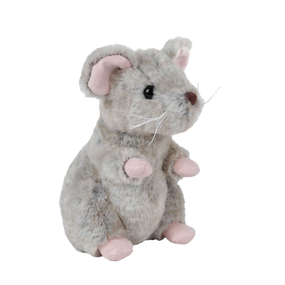 Knuffel Muis zittend 19cm Grijs |