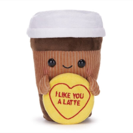Koffiebeker knuffel - I like you a latte - 18 cm | Love Hearts
