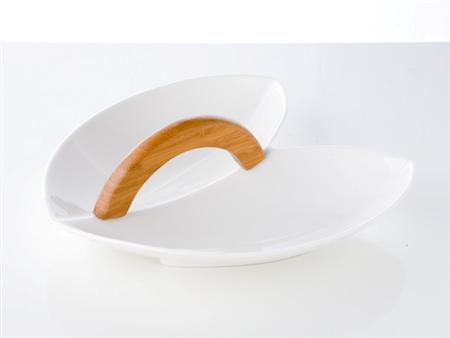 Kom wit gedeeld met bamboe handgreep / Brandani Gift | Brandani Gift