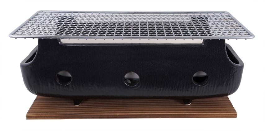 Konro Grill met Net - Compacte Japanse Barbecue - 32 x 14 x 11.5cm | Tokyo Design Studio