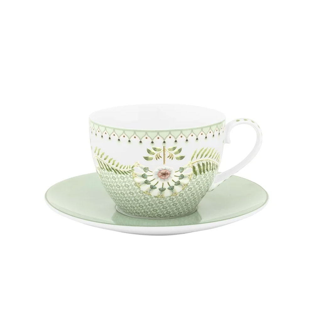 Kop en schotel Lily & Lotus Groen 280ml | PiP Studio