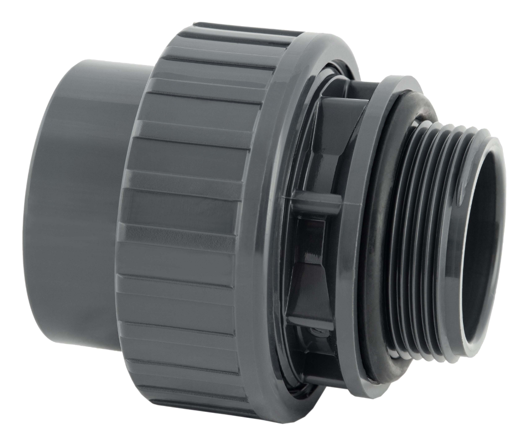 Koppeling met O-ring 50mm x 2" buitendraad 10bar - grijs | W'eau
