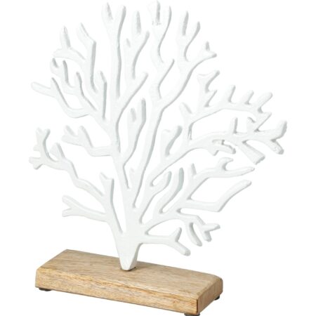 Koraal metaal op voet 24x6x27cm | Home & Styling