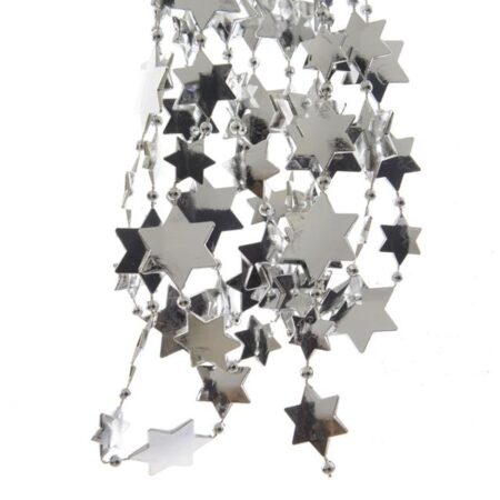 Kralenslinger ster L270cm zilver | Decoris