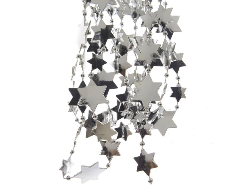 Kralenslinger ster L270cm zilver | Decoris