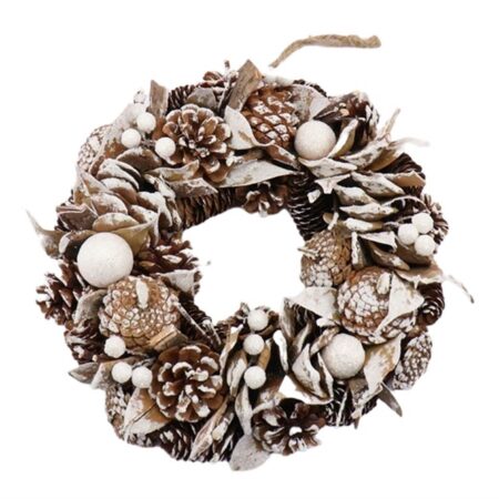 Krans Northern Glow Snow D30cm wit | HBX natural living