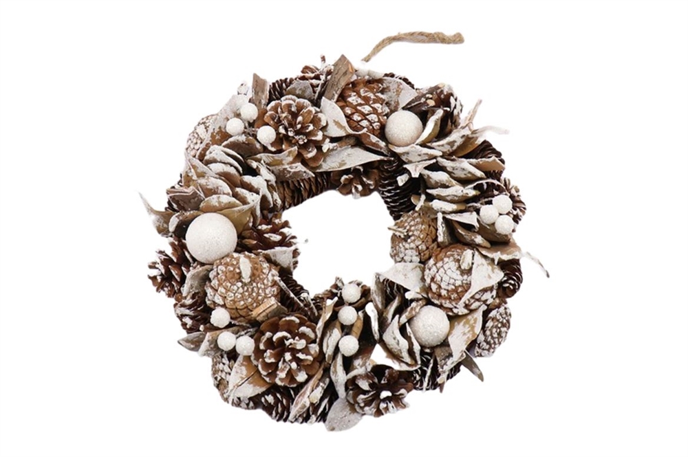 Krans Northern Glow Snow D30cm wit | HBX natural living