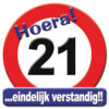 Kroonschild verkeersbord - 21 jaar | Paperdreams