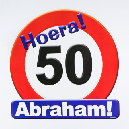 Kroonschild verkeersbord 50 jaar Abraham | Paperdreams