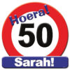 Kroonschild verkeersbord- 50 jaar Sarah | Paperdreams