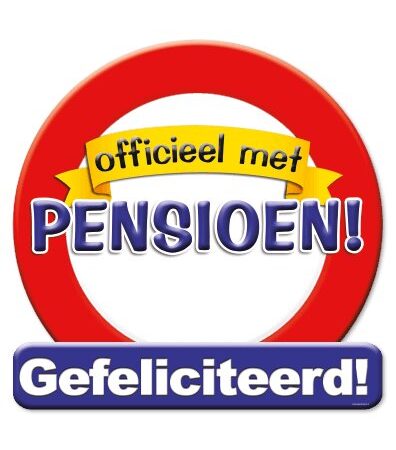 Kroonschild verkeersbord -pensioen | Paperdreams