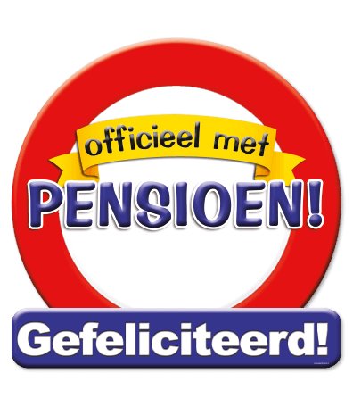 Kroonschild verkeersbord -pensioen | Paperdreams