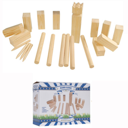 Kubb spel groot hout 21-delig | Merkloos