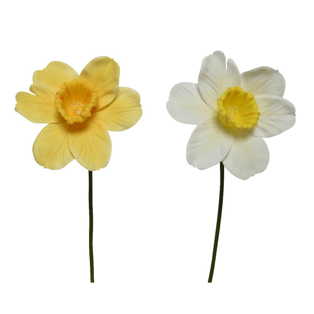 Kunstbloem Narcis h39cm geel/wit 2 ass | Decoris