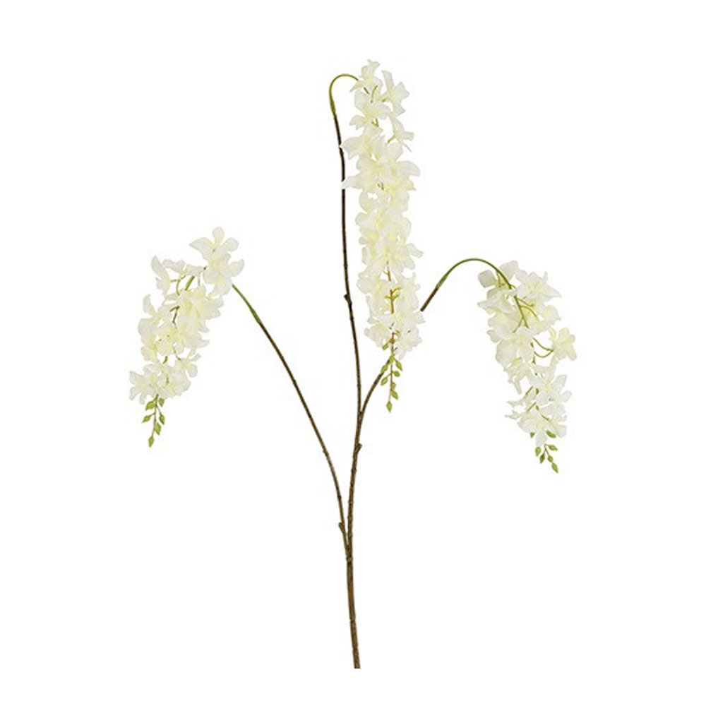 Kunstbloem Wisteria wit L |