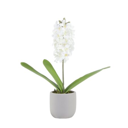 Kunstbloem hyacint wit in pot 15xH41cm | Mansion Atmosphere