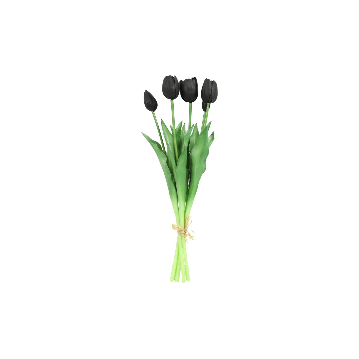 Kunstboeket tulpen zwart 10x10x41cm | Countryfield
