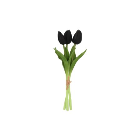Kunstboeket tulpen zwart H29cm- 3 stelen | Countryfield