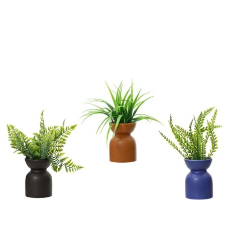 Kunstplant groen h23cm 3 assorti | Decoris