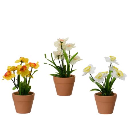 Kunstplant narcis in pot Ø7.5xH18cm | Decoris