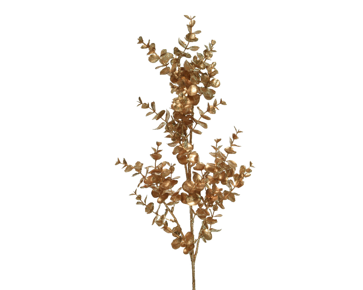 Kunsttak Eucalyptus H72cm goud/glitter | Decoris