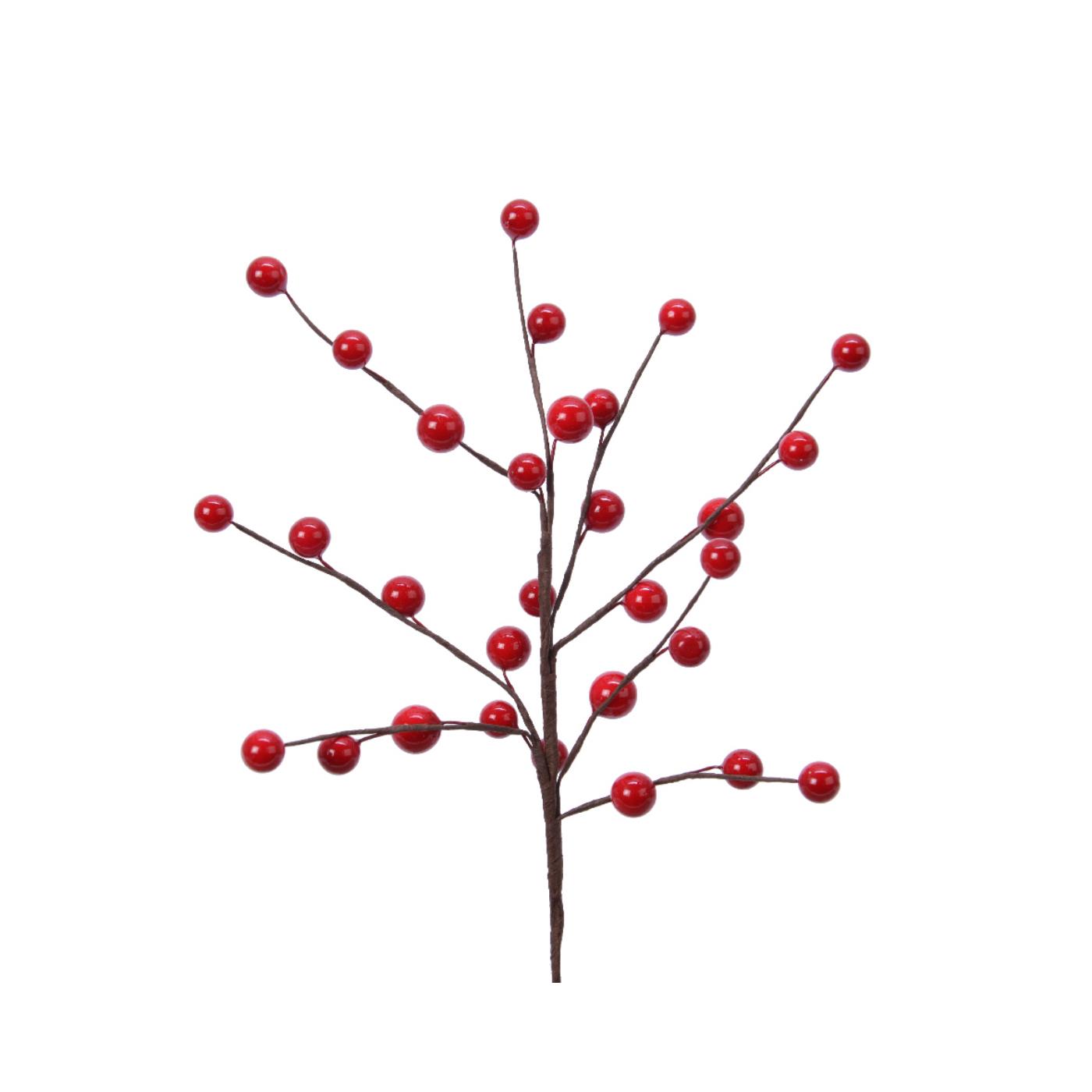 Kunsttak met bessen rood 3x15x26cm | Decoris