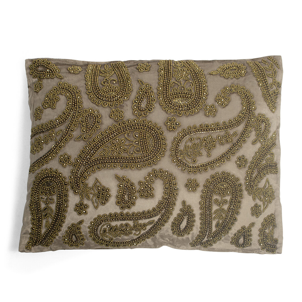 Kussen Fluweel Paisley taupe |