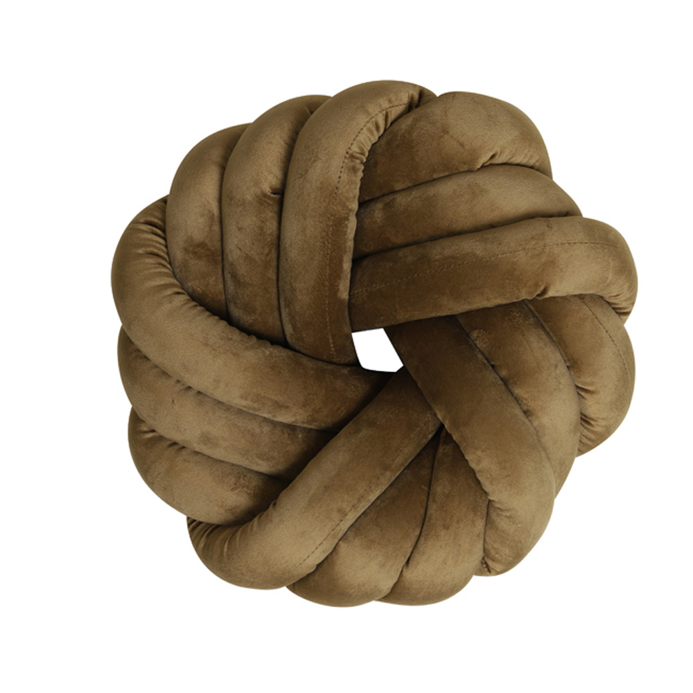 Kussen Knot velvet karamel |