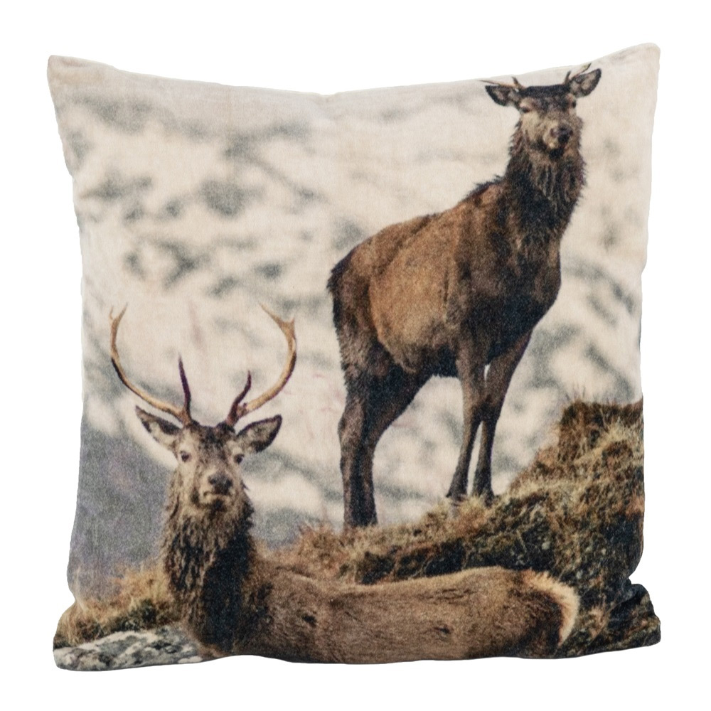 Kussen velvet edelhert |