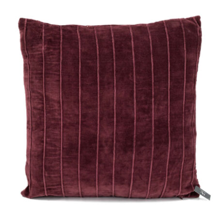 Kussen velvet rood met strepen |