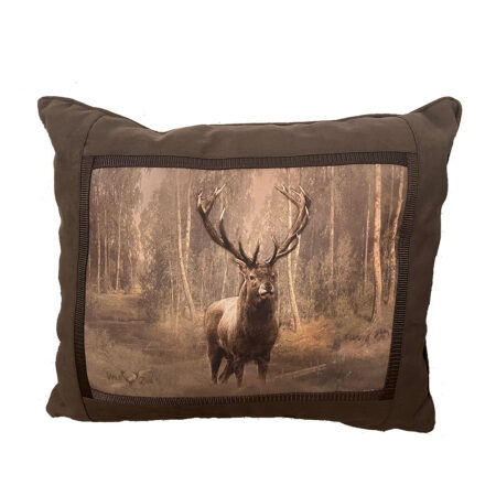Kussen wild suede look edelhert voorkant | Nature Galerie