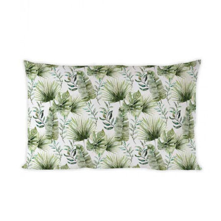 Kussenhoes Jungle bladeren wit 50x30cm |