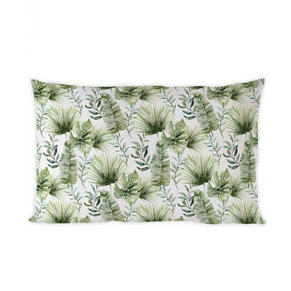 Kussenhoes Jungle bladeren wit 50x30cm |