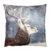 Kussenhoes bruin grijs hert snow | Clayre&Eef