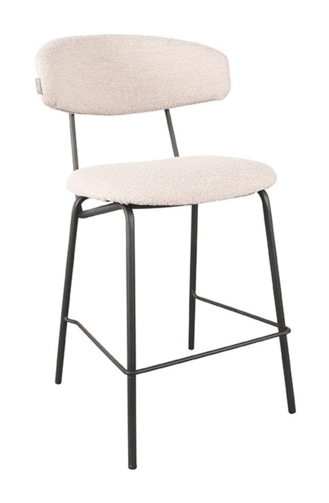 LABEL51 Barkruk Zack Bouclé - Naturel (zithoogte 65cm) | LABEL51