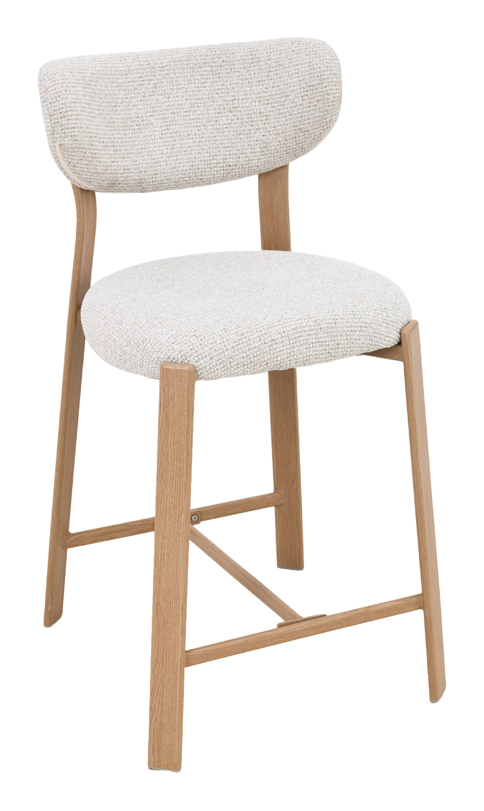 LABEL51 Barstoel Mika Prestige-stof - Naturel (zithoogte 50cm) | LABEL51