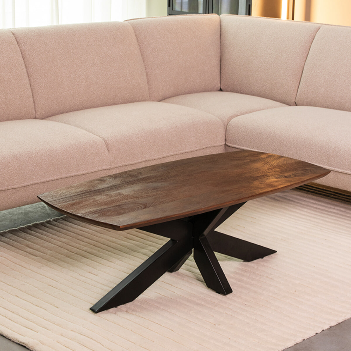 LABEL51 Deens Ovale Salontafel Zane Espresso Mangohout