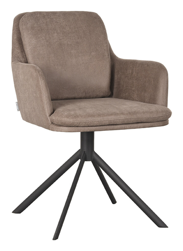 LABEL51 Draaibare Eetkamerstoel Joy Micro Suede - Taupe | LABEL51