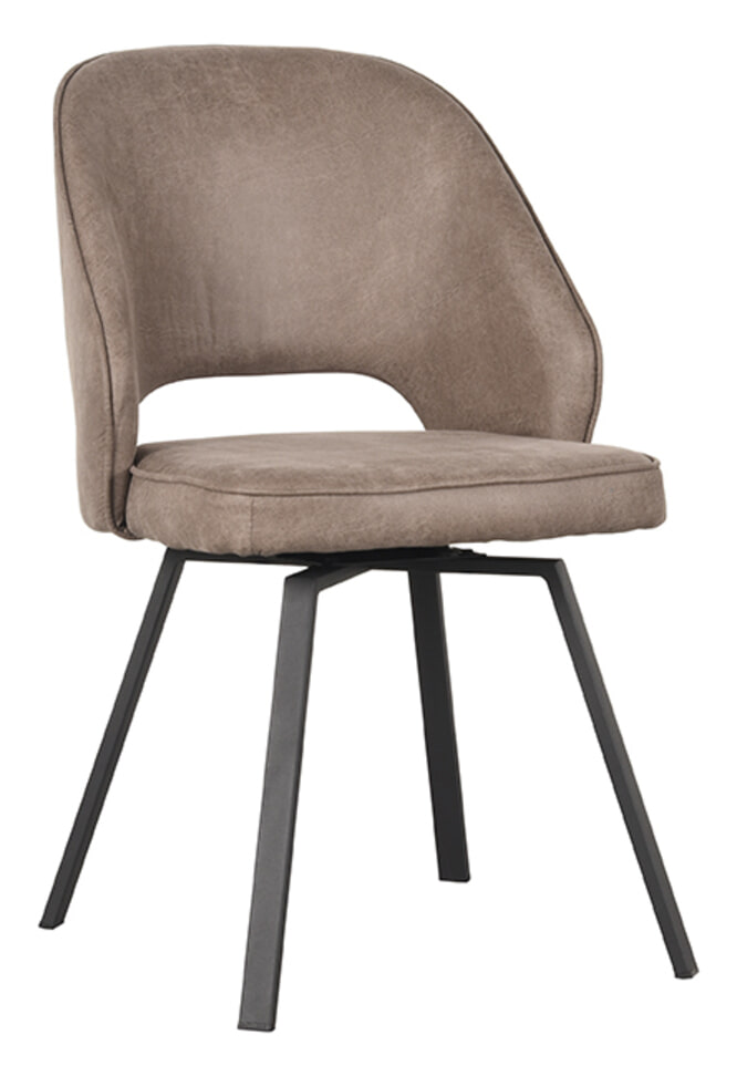 LABEL51 Draaibare Eetkamerstoel Lewis Micro Suede - Taupe | LABEL51