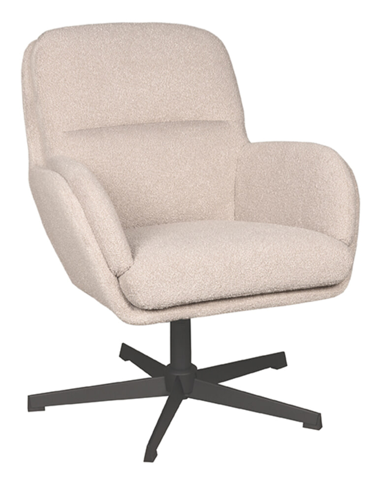 LABEL51 Draaifauteuil Moss Bouclé - Naturel | LABEL51