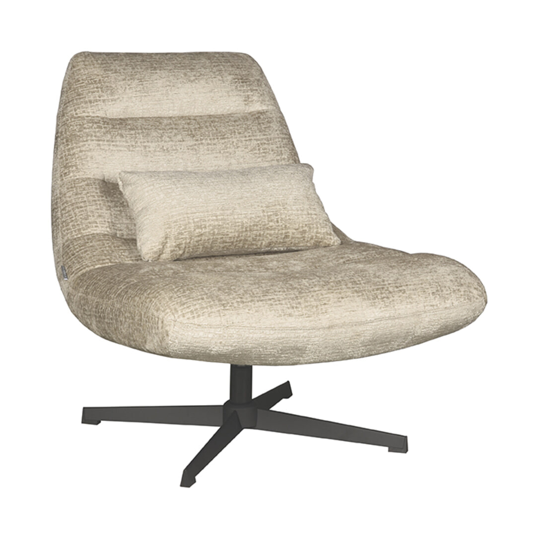 LABEL51 Draaifauteuil Nox Elegance stof - Beige | LABEL51